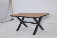 Ensemble de salon d'angle moderne en aluminium, cadre antirouille, écologique, imperméable, mobilier de patio extérieur avec plateau de table en aluminium