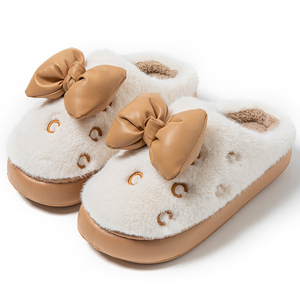 Nuova moda invernale <span class=keywords><strong>da</strong></span> <span class=keywords><strong>donna</strong></span> stile Bowknot per pantofole eleganti con Design a punta chiusa morbide e spesse pantofole - Product Image 3