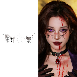 Halloween Temporary <strong>Tattoos</strong> Sticker Halloween Creepy Clown Comical <strong>Joker</strong> Dark Halloween Makeup Waterproof <strong>Tattoo</strong> for Face Arm - Product Image 1