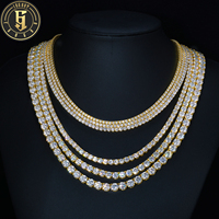 Bijoux fins plaqué or blanc 925 argent Sterling VVS Moissanite diamant cluster glacé Tennis chaîne collier pour hommes femmes