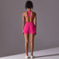 Combinaison de sport sans couture pour femme, tenue personnalisée, nouvelle mode, ensemble de fitness une pièce, combinaison de yoga dos nu