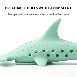 Jouet multicolore en silicone pour chat avec texture à pois, pour nettoyer en profondeur les gencives, divertissement autonome pour toutes les races de chats - Product Image 4