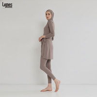 Burkini musulman personnalisé en tissu léger, maillot de bain islamique modeste avec hijab et tunique