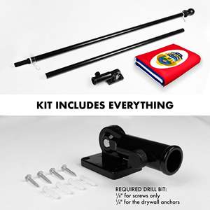 Drapeau du Costa Rica 3x5 pieds avec mât rotatif anti-emmêlement de 6 pieds, œillets en laiton noir, imprimé, en tissu 150D, pour affichage extérieur - Product Image 3