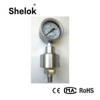 Manómetro de Diafragma de Acero Inoxidable Shelok, Lleno de Glicerina o Aceite de Silicona, con Aislador de Soldadura de Una Pieza