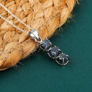 Natural Stone Pendant <b>Necklace</b> Claw Setting Unisex Everyday Wear - Product Image 4