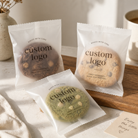 Sacs d'emballage individuels transparents mats imprimés sur mesure pour biscuits, sachets thermoscellables pour biscuits faits maison et collations