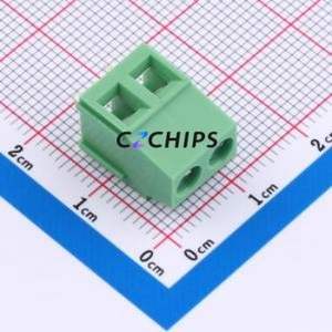 DB128L-5.0-2P-GN-S Screw Terminal Block Through hole Component (THT),P=5mm Connector 1x2P 5mm Green Through Hole - Product Image 1