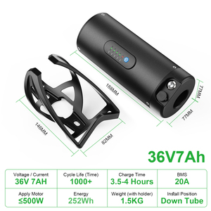 Stock entrepôt UE – Batterie lithium-ion 36V 7Ah en forme de bouteille d'eau pour moteur Bafang 250W, vélo électrique, BMS18A, moteur Fiot Bafang - Product Image 5