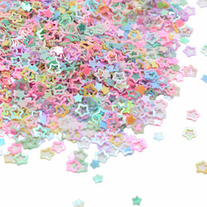Paillettes étoiles brillantes à coins arrondis, couleurs mélangées, 5 mm, 500 g, pour vêtements, nail art, slime, confettis pour femmes - Product Image 1