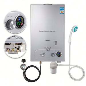 VEVOR-Calentador de agua de gas doméstico instantáneo de acero inoxidable, 8L/10L/12L/16L/18L/20L/22L/24L - Product Image 1