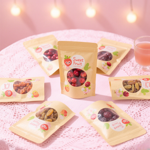ถุงกระดาษคราฟท์แบบมีซิปสำหรับใส่ผลไม้แห้งย่อยสลายได้เป็นมิตรต่อสิ่งแวดล้อม - Product Image 1
