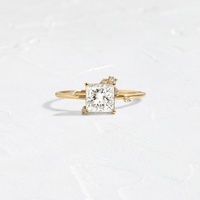 Bague de fiançailles en or massif 10k 14k 18k avec diamant de laboratoire créé certifié IGI VVS CVD HPHT, 0,5-3 carats