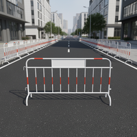 Barrière de contrôle des foules en acier inoxydable avec garde-corps, protection IP68, poteau réfléchissant de qualité ingénierie, amovible, signalisation interdiction de stationnement