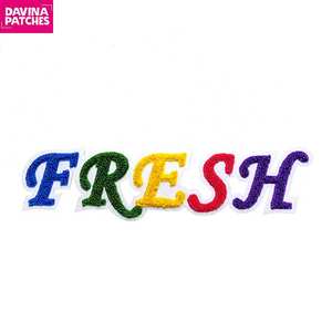 Patchs de bord scintillants dorés personnalisés, vente en gros, bâton sur initiales, patchs DIY - Product Image 4