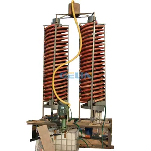 Gravity machine spiral chute separator for placer alluvial gold zircon rutile iron heavy minerals sand concentrator