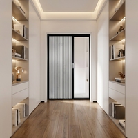 Portes pliantes modernes en aluminium robustes à double vitrage trempé pour cuisine, salon, chambre, salle de bain, entrée de centre commercial, extérieur
