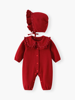 1 pièce Combinaison en coton personnalisée avec étiquette Automne Hiver Nouveau-né Bébé Tout-petit Vêtements Bébé Fille Combinaison