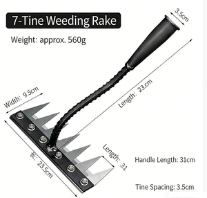 Rastrello da Giardino Professionale Cinese con Manico in Legno e Denti in Acciaio a Cinque/Sei/Sette/otto Denti per Uso in Giardino/Agricolo - Product Image 5