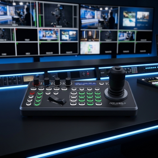 FEELWORLD KBC20 NDI PTZ Camera Controller Joystick Keyboard Control Multiple Control Protocol PoE Supported UK Plug