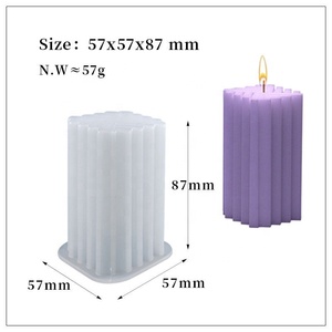 Groothandel Diy Kaars Hars Mal Rechthoekige Streep Cilindrische Golf Cirkelvormige Kaars Siliconen Mallen - Product Image 2