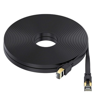 สายแพทช์เน็ตเวิร์คแบบแบนสำหรับภายในอาคาร CAT8 ป้องกันสัญญาณรบกวน RJ45 ความเร็วสูง 40Gbps 2000Mhz สายทองแดง SFTP สำหรับเล่นเกมส์บนพีซี Xbox ความยาว 5 เมตร และ 1 เมตร - Product Image 1