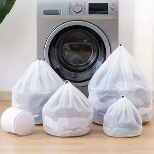 रस्सी से बंधा हुआ जेब अंडरवियर कपड़े धोने की मशीन विशिष्ट फाइन जाल लॉन्ड्री बैग वॉशिंग मशीन