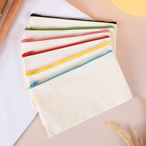 <span class=keywords><strong>X415</strong></span> pour l'exportation, sac à fermeture éclair en toile vierge en stock, trousse de maquillage tendance, trousse à crayons à fermeture éclair, personnalisable - Product Image 2