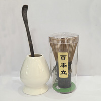 Ensemble de thé matcha classique personnalisé 3-en-1 avec fouet et cuillère en bambou