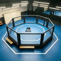 Ring de boxe professionnel en acier, structure surélevée, plateforme de compétition pour salle de sport, club, entraînement MMA, Muay Thai, match