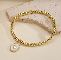 Bijoux de mode, bracelet à breloques en forme de croix et de cœur, bracelet en croix plaqué or, adapté aux femmes et aux filles