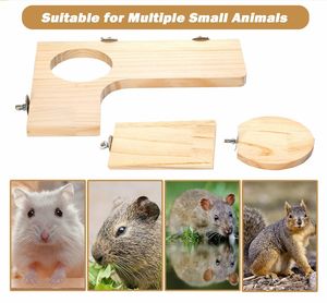 Nuovo Design di Accessori per Gabbie di Criceti Moderne, con Piattaforma in Legno e Foro Rotondo, Sala Giochi Totoro - Product Image 4