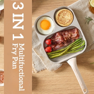 Sartén antiadherente <span class=keywords><strong>Carote</strong></span> 3 en 1 para el desayuno, utensilios de cocina antiadherentes multifuncionales de tortitas, tortillas, huevos, hamburguesas - Product Image 6