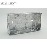 Boîte de prise électrique en métal BS4662 de 36 mm de hauteur et 0,9 mm d'épaisseur avec trous de fixation