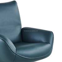 Cuir épais de qualité haut de gamme avec un design élégant original italien minimaliste rotatif villa de luxe salon chaise de loisirs.