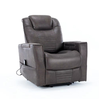 Salon moderne Fauteuil de canapé inclinable en cuir pour personnes âgées avec alimentation électrique Fauteuil pivotant de massage à bascule