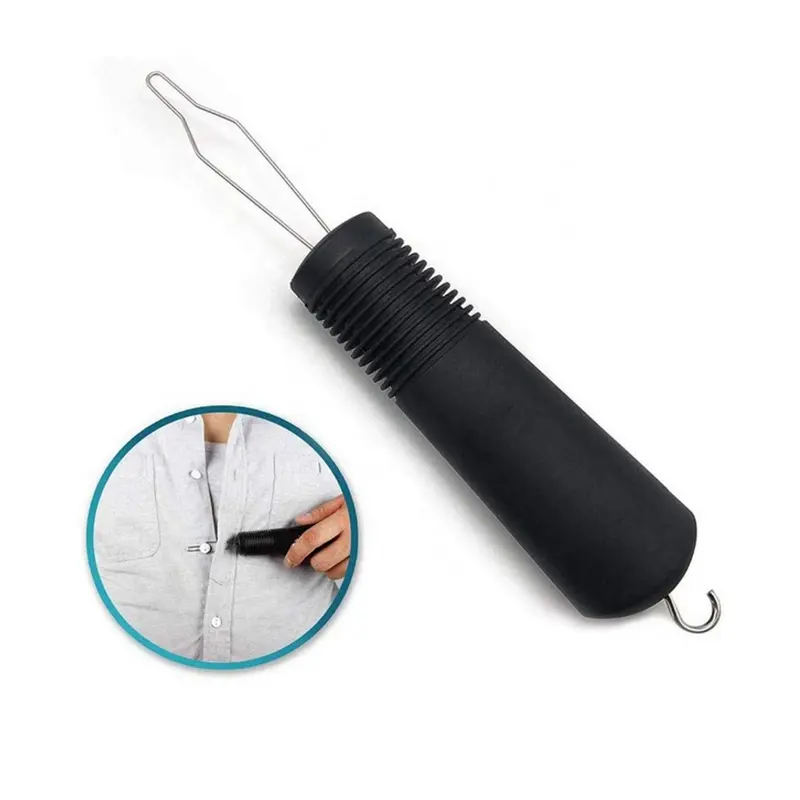Button Hook and Zipper Pull Rubber Handle Dress Aid Zipper Pull Helper Dressing Aid Assist Tool