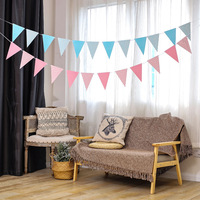 Offre Spéciale Festival décoration Triangle or ondulé fanion papier fête d'anniversaire haute qualité suspendu bannière tirer drapeau