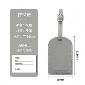 Custom Durable PU Leather Luggage <b>Tags</b> Customized Color Customer Logo Privacy Protection Geometric Pattern for Airport Suitcases - Product Image 5