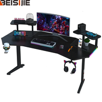 Beisijie Noir Aile En Forme Rgb Ordinateur En Fiber De Carbone Pas Cher Grandes Ailes En Forme De PC Gamer Bureau Avec LED