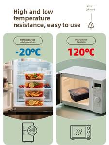 Fiambreras de plástico desechables comerciales para comida rápida, diseño Rectangular apto para <span class=keywords><strong>microondas</strong></span> <span class=keywords><strong>barato</strong></span>, compartimentos gruesos para cuencos, preparación de comidas - Product Image 3