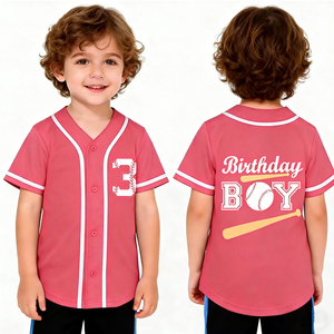 Maglietta Personalizzata a Tema Baseball per Bambini, Compleanno, Rossa, per 1°, 2°, 3°, 4° Compleanno - Product Image 3