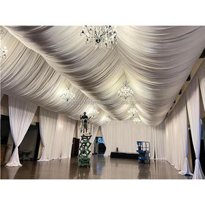 Tissu ondulé blanc pour décoration de toit de tente de mariage extérieure, draperies de tente, <span class=keywords><strong>rideaux</strong></span> pour événements et fêtes - Product Image 6