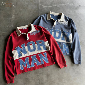 Polo a Maniche Lunghe da <span class=keywords><strong>Uomo</strong></span> Personalizzata in Cotone Pesante, Vestibilità Ampia, con Logo Ricamato di Alta Qualità - Product Image 1