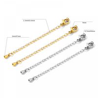 Accessoires de bijoux à bricoler soi-même sans ternissement queue de goutte d'eau fermoir de homard collier en acier inoxydable plaqué or chaîne d'extension
