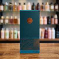 Boîte cadeau écologique pour whisky avec cadre en bois, logo personnalisé, emballage en papier spécial bleu sarcelle de qualité supérieure pour le vin, OEM ODM