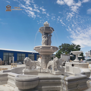 Trevi Tùy Chỉnh Lớn Ngoài Trời Vườn Tay Chạm Khắc Đá Tự Nhiên Đá Cẩm Thạch Sư Tử Nước Đài Phun Nước Cho Bán Vườn Trang Trí Nội Thất Đá Cẩm Thạch Đài Phun Nước - Product Image 2