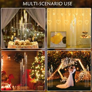<span class=keywords><strong>Candelabro</strong></span> Acrílico de 8 Brazos y 128 cm, Portavelas Acrílico Alto, Decoración para Bodas, Centro de Mesa, Soporte para Flores - Product Image 4