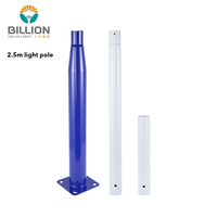 Poteau d'éclairage solaire extérieur en acier galvanisé sur mesure, disponible en 2,5m, 3m, 3,5m, 4m, 5m, 6m