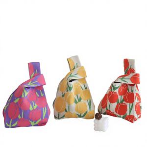 Sac fourre-tout tricoté mignon pour femme, motif floral de luxe, mini sac à main, vente en gros d'usine en 3 jours, GZ RTS, commande mixte en vrac - Product Image 2